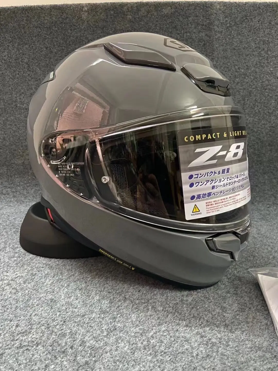 Мотоциклет шлем Z8 с пълно лице, лъскаво сиво каска за езда, Състезателни Мотокрос Каска за Мотобайка . ' - ' . 0
