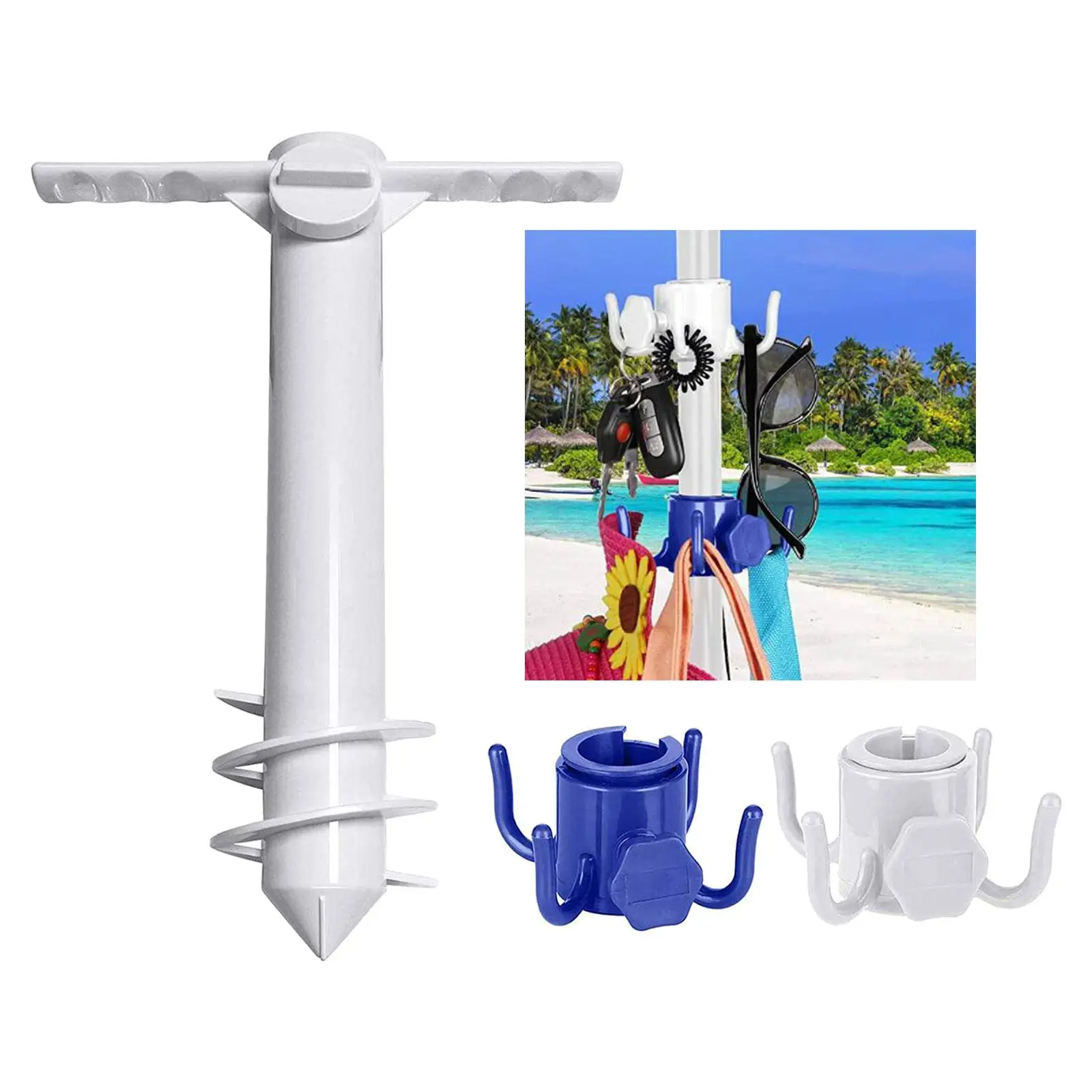 Основата на чадър удобен Пластмасов, за защита от слънце, за плажа, за двор, Инструменти за определяне на пясъка, Якорная стойка, държач за шнека с шипом . ' - ' . 2