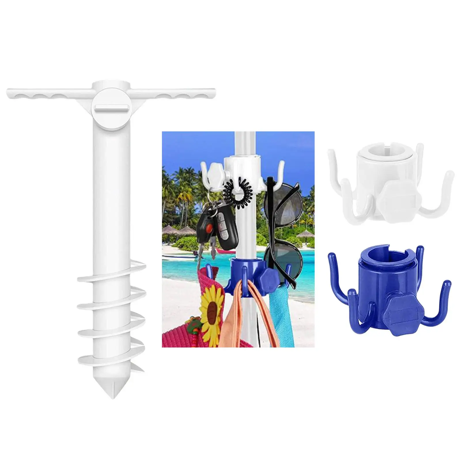 Основата на чадър удобен Пластмасов, за защита от слънце, за плажа, за двор, Инструменти за определяне на пясъка, Якорная стойка, държач за шнека с шипом . ' - ' . 4