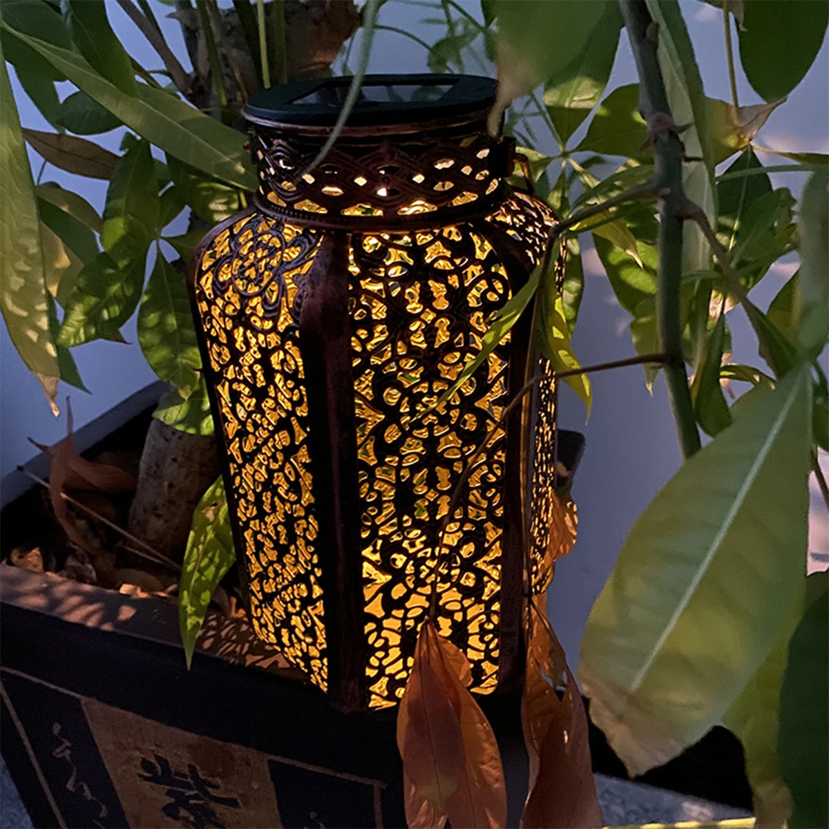Ретро Фенер Led окачен лампа за слънчева батерия, iron художествен ретро фенер, пътен лампа с дръжка за градината, дърво, двор, ограда, на двора . ' - ' . 5
