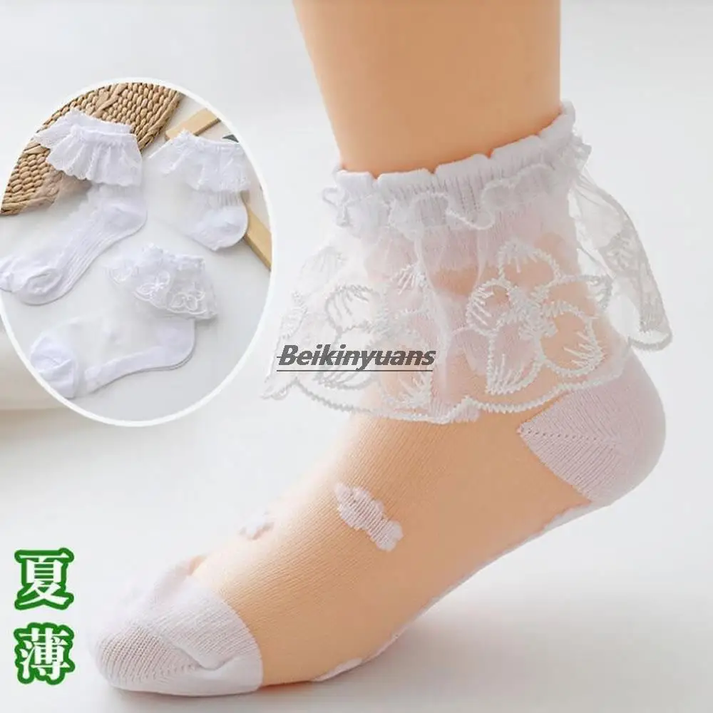 Нови летни детски тънки невидими чорапи, могат да бъдат одобрени от обикновена дишащи дантелени чорапи принцеса-лодки. . ' - ' . 5