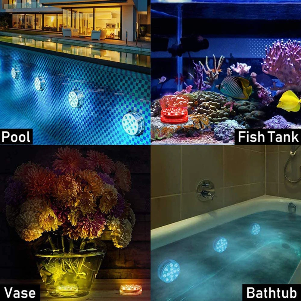 Актуализиран 15 светодиодни осветителни тела за басейни 8,5 см Потопяеми led светлини за езерото Подводен IP68 Водоустойчив magnetic, лампа за баня в двора . ' - ' . 5
