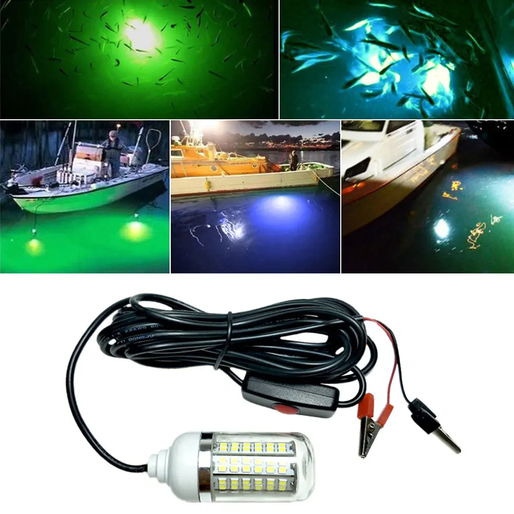 Z30 12V Led Фенерче за Риболов 100W Ip68 Стръв Рыболокатор Лампа 108 светодиоди 2835 SMD Привлича Скариди, Калмари Крил 4 цвята Подводни Фенери . ' - ' . 0
