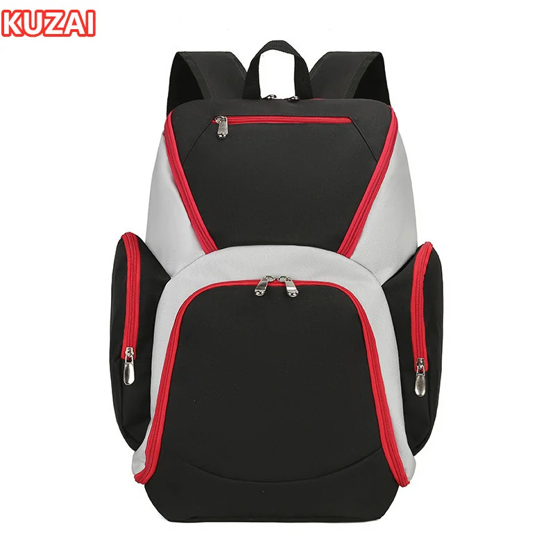 Футболен раница KUZAI, чанта за баскетбол, модерен водоустойчив лека спортна раница, мъжки училищна чанта с голям капацитет . ' - ' . 2