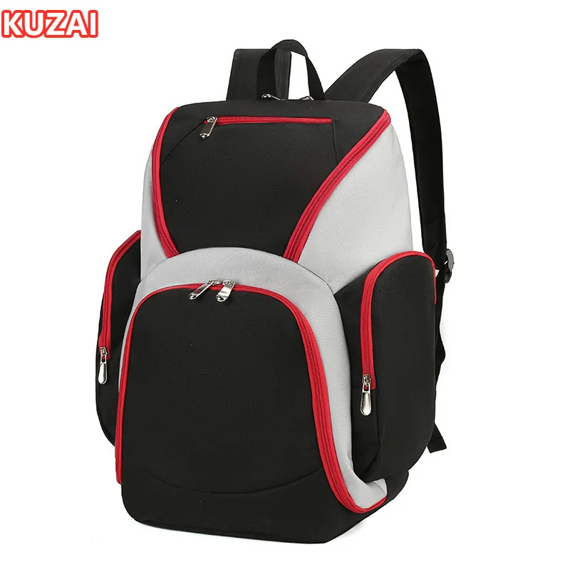 Футболен раница KUZAI, чанта за баскетбол, модерен водоустойчив лека спортна раница, мъжки училищна чанта с голям капацитет . ' - ' . 3