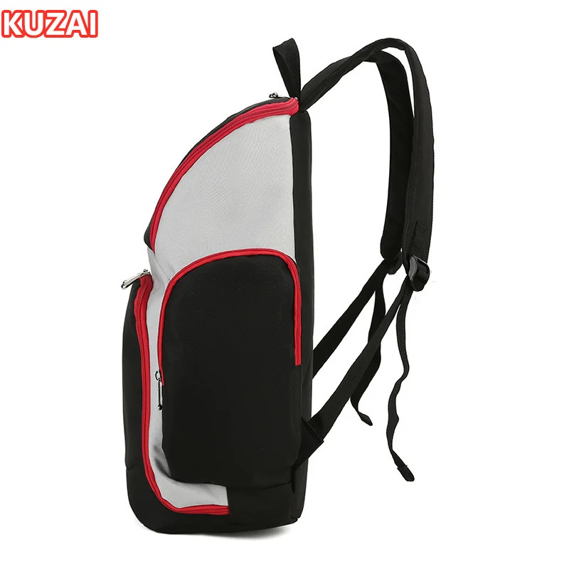 Футболен раница KUZAI, чанта за баскетбол, модерен водоустойчив лека спортна раница, мъжки училищна чанта с голям капацитет . ' - ' . 4