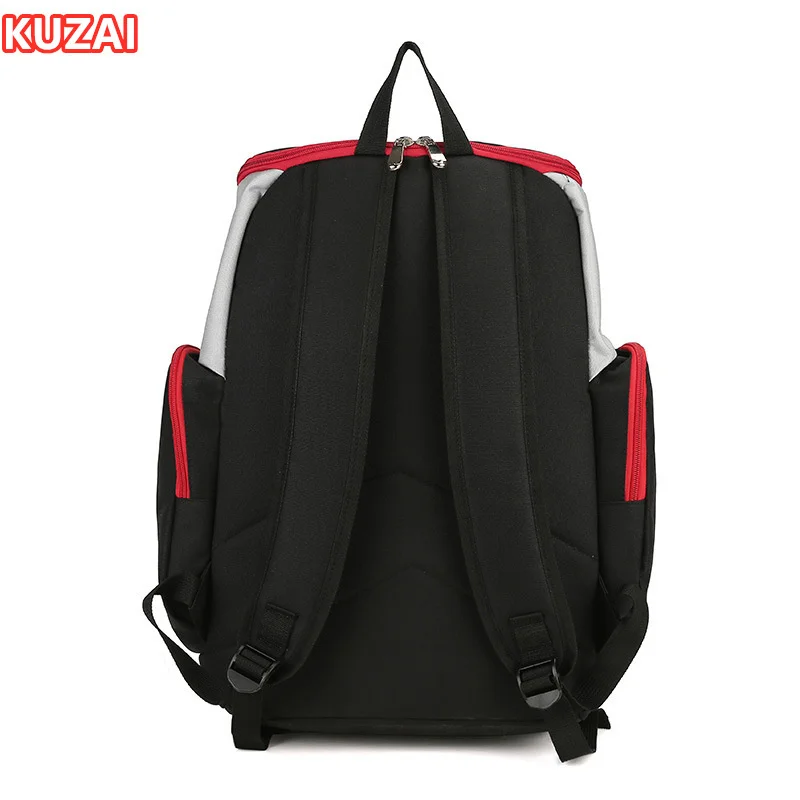 Футболен раница KUZAI, чанта за баскетбол, модерен водоустойчив лека спортна раница, мъжки училищна чанта с голям капацитет . ' - ' . 5