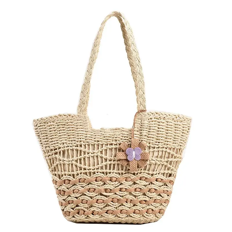 Плажни чанти за жени 2023, женствена чанта на едно рамо, тканая чанта, слама тканая чанта, голяма чанта голям за селски туризъм, плажна чанта,-тоут . ' - ' . 0