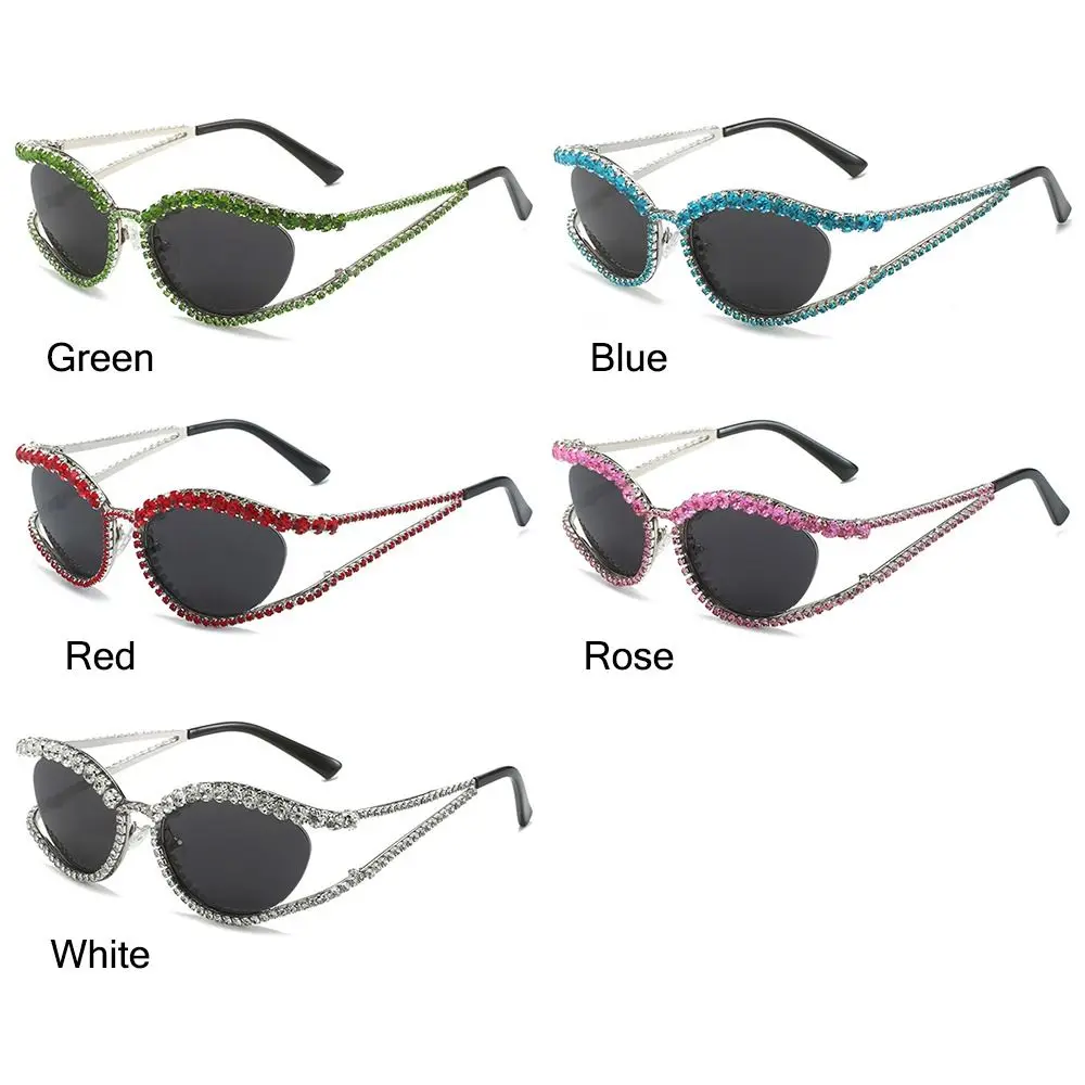 Ins Нови модни слънчеви очила с пълно покритие от кристал за жени, луксозен марка, вечерни елегантни слънчеви очила с кристали, дамски нюанси котешки очи . ' - ' . 5