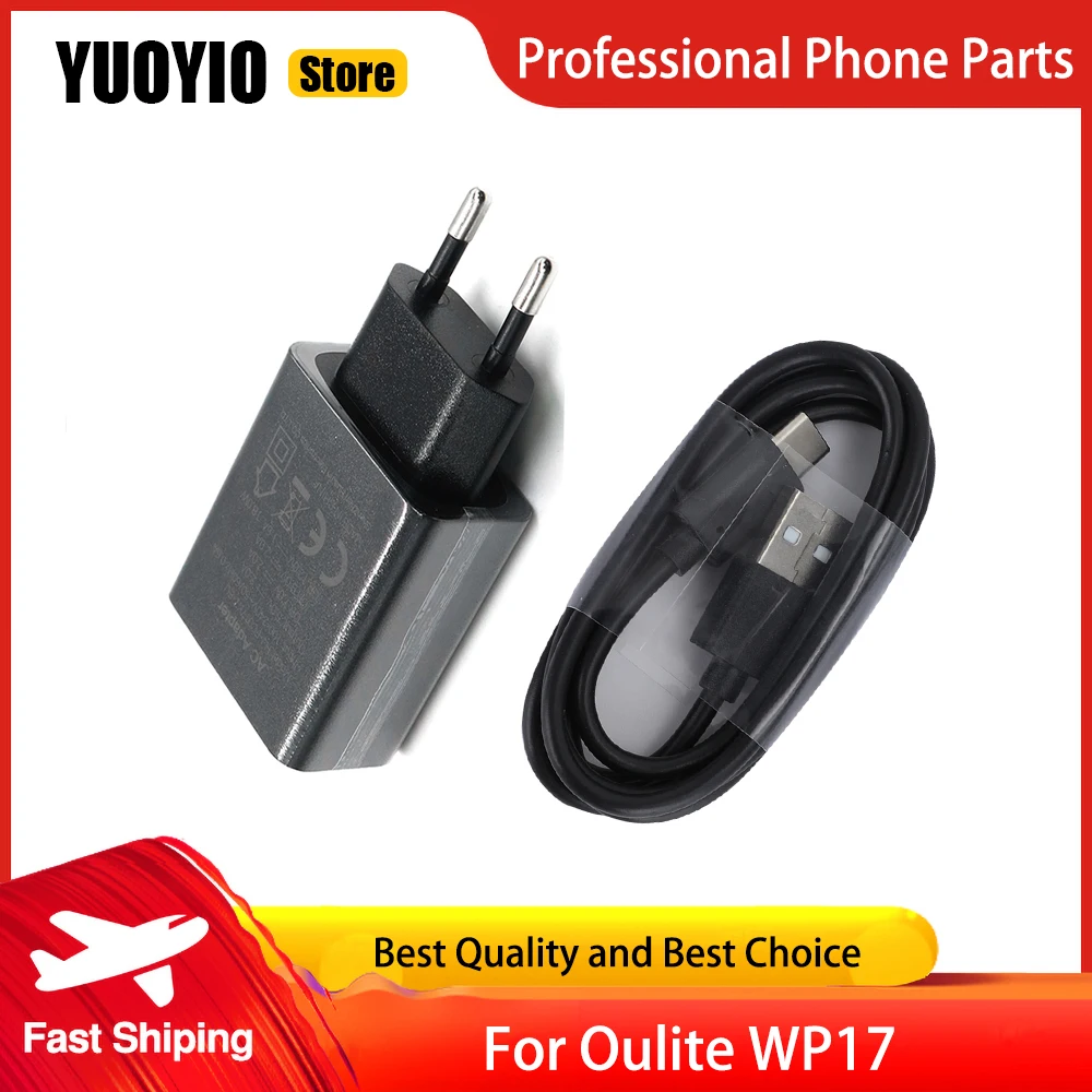 Оригинален USB адаптер, зарядно устройство EU Plug, пътен кабел Type-C за Oukitel WP17, кабел за зареждане на линия за предаване на данни . ' - ' . 0