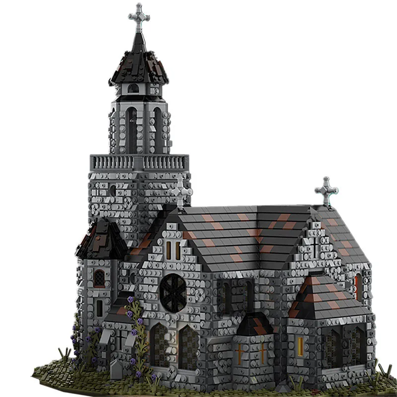 Филмът 10316 10305 Старинни Средновековни Градивни елементи на Катедралата MOC-76813 Тъмен Замък Строителни Блокове на Детски играчки 