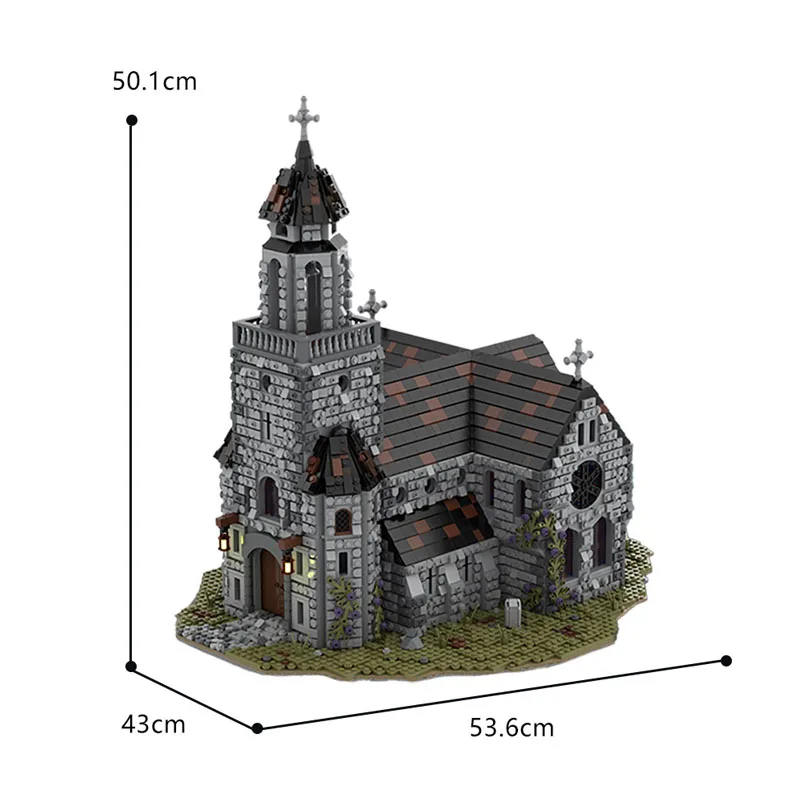 Филмът 10316 10305 Старинни Средновековни Градивни елементи на Катедралата MOC-76813 Тъмен Замък Строителни Блокове на Детски играчки 