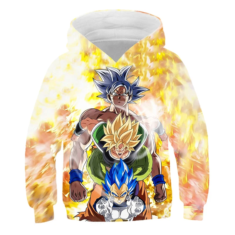 Hoody с качулка на Dragon Ball Z за момичета и момчета, безплатни пуловер с дълги ръкави и 3D принтом Goku Vega, пролет и есен . ' - ' . 3