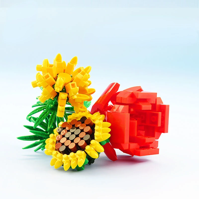 Направи си сам кухненски блок Цвете растение Модел кактус пъзел Игра, Играчки за деца, Момче Момиче Детски подарък Начало декор . ' - ' . 2