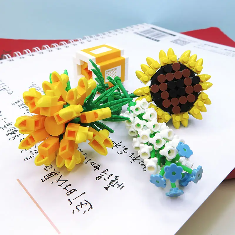 Направи си сам кухненски блок Цвете растение Модел кактус пъзел Игра, Играчки за деца, Момче Момиче Детски подарък Начало декор . ' - ' . 5