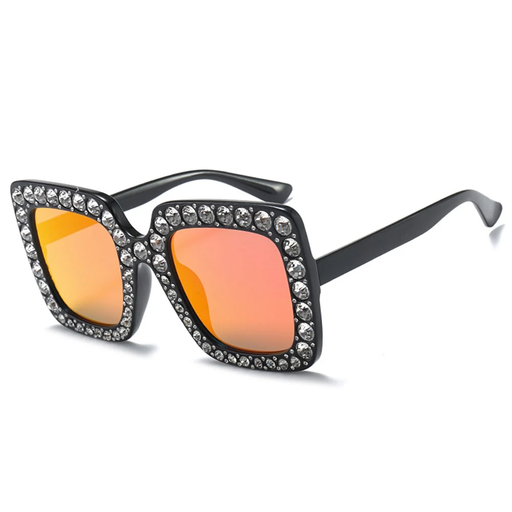 2023 Модни луксозни маркови дизайнерски слънчеви очила голям размер, женски квадратни слънчеви очила с кристали, Vintage слънчеви очила с диаманти, Crystal . ' - ' . 4