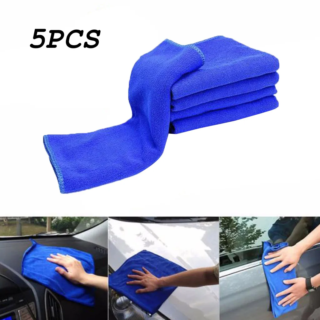 Мултифункционална кърпа от микрофибър, 5 бр., синьо кърпа за почистване на автомобил, карета перална плат, автомобилни аксесоари, Декорация, Авточасти . ' - ' . 0