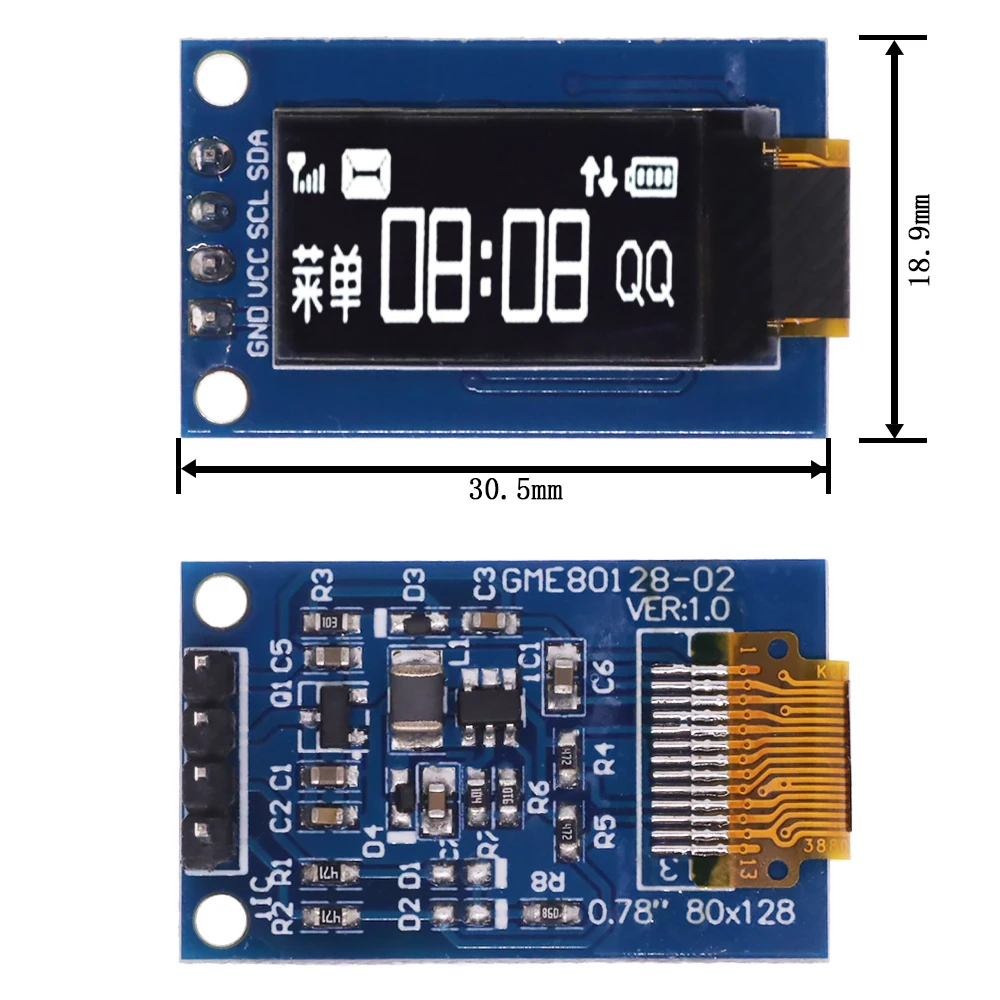 0,78 инчов OLED-дисплей Модул LCD екрана 0,78 