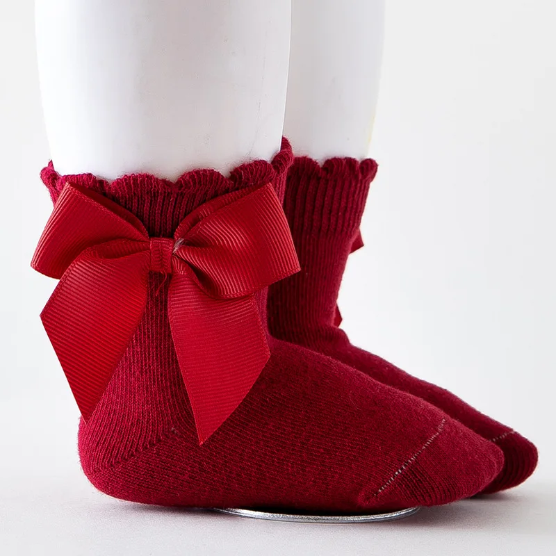 Чорапи за момичета, нови памучни чорапи за малка принцеса с голям лък в европейски и американски тип, популярни чорапи в придворном стил, есен-зима . ' - ' . 4