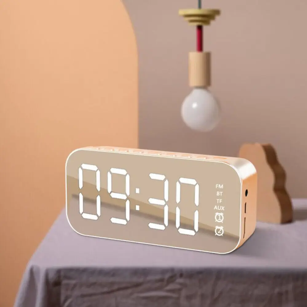 Безжична слушалка Bluetooth Digital alarm clock radio led часовници Огледален дисплей на Мини Семеен аудио дистанционно Управление Умен говорител . ' - ' . 2