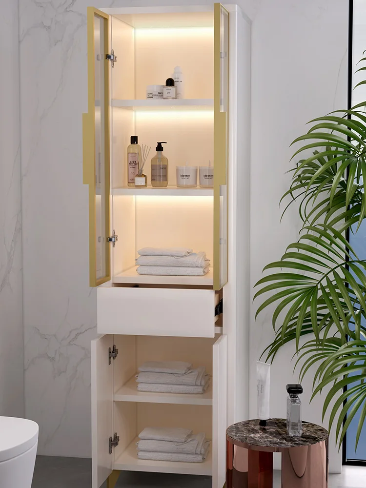 Интелигентен индукционный страничен шкаф за баня от масивно дърво, Страничен шкаф от дъб, Водоустойчиви мебели за кабинет за дрехи . ' - ' . 1