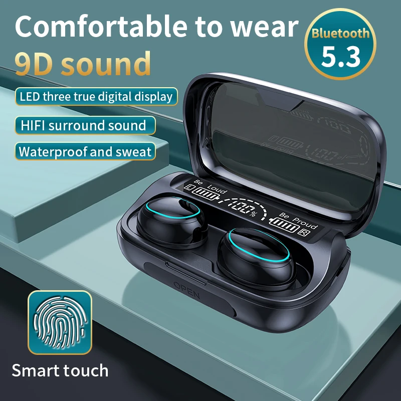2023 Нова безжична TWS Bluetooth слушалки 5.3 Smart Touch HD Слушалки за call Водоустойчиви спортни слушалки с шумопотискане . ' - ' . 3