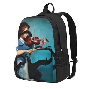 Училищна чанта Sonata, раница за лаптоп с голям капацитет, 15 инча, тъмна сюрреалистичная фантазия, един християнин