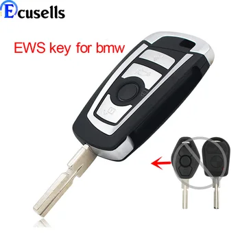 3 Бутона Нов стил на Модифициран Ключ за BMW EWS Remote Key 315 Mhz или 433 Mhz с Чип 7935 HU58 Blade