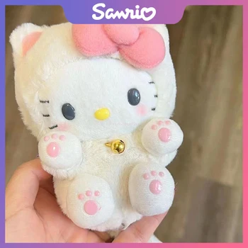 10 см Sanrio Peluche Плюшен кукла на Hello Kitty модел от хубава карикатура, училищен раница, окачване, подарък, малко украса, подаръци за момичета, Spotify Premium