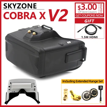SKYZONE Cobra X V2 1280x720 5.8 G 48CH модул приемник Head Tracker DVR FPV Очила с HDMI за състезания дрона RC FPV