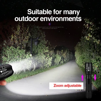 ZK30 A100 Мащабируем НОВ led фенерче за улицата Акумулаторна мини-фенерче Водоустойчив фенер НЕ е включена в комплекта батерия