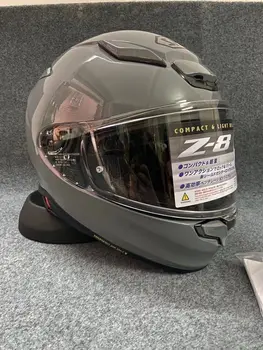 Мотоциклет шлем Z8 с пълно лице, лъскаво сиво каска за езда, Състезателни Мотокрос Каска за Мотобайка