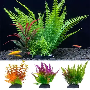 Оформяне на цветя пейзаж Декор на аквариум Пластмасови водно растение изкуствени водни плевели изкуствени растения билки за аквариум