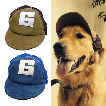 Бейзболна шапка за кучета с дупки на ушите, регулируема мека, спортна, дишаща, солнцезащитная шапка и аксесоар за малки и големи кучета