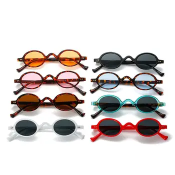 1 бр. слънчеви очила в малка рамки, овални слънчеви очила с кръгли очила в стил пънк, хип-хоп, слънчеви очила за пътуване, защитни очила UV400