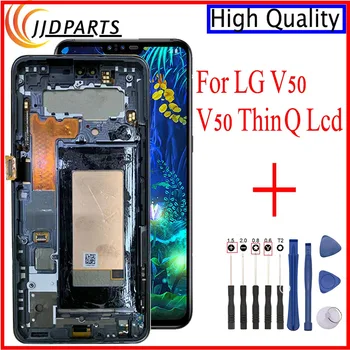 За LG V50 LCD дисплей с сензорен екран Дигитайзер в Събирането на V50 ThinQ 5G дисплей с Рамка 6,4 