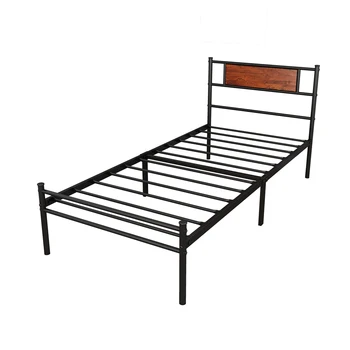 Метална рамка легла Twin Size Simplism 77,2x35,6x12,72 инча Plat Bed Черен [в наличност в САЩ]