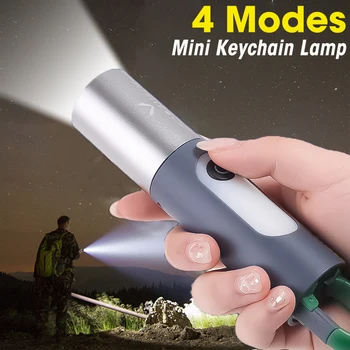 Преносим Мини led фенерче XPE COB Фенерче 4 режима на USB Акумулаторна фенерче със силна светлина, тактически фенер за нощуване на открито