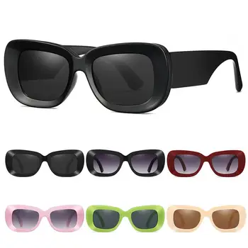Класически слънчеви очила с UV400 в стил пънк пури в ограничени бройки нюанси на черен на цвят, женски квадратни слънчеви очила, правоъгълни слънчеви очила