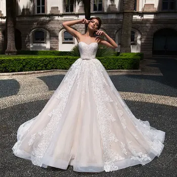 Ново Топката Сватбена рокля 2023 С Кружевными Апликации 