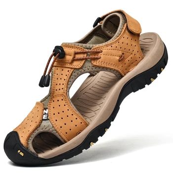 2023 Нови мъжки летни сандали, удобни ежедневни обувки, големи размери на равна подметка, висококачествени плажни сандали, мъжки Sandalias Hombre