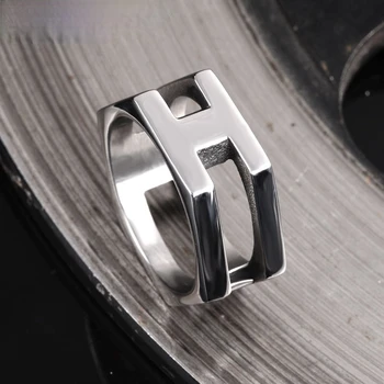 Индивидуалност Просто геометрично пръстен Тенденция пънк мъжки пръстен от титанов стомана в сребърен цвят с шестоъгълни глави хип-хоп мъжки бижута за мотоциклетни партита