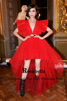 Вечерни рокли от дантела-от червен тюл на бала нощ, жените, граждански коктейл, Парти по поръчка, Robe De Soiree
