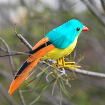 сладко модел птици в реалния живот, дунапрен и пух, ярка птица, подарочное украса за градина около 16 см xf2884