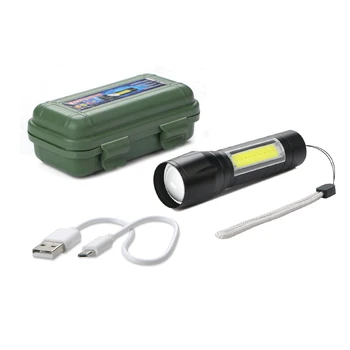 USB Удобен мощен COB LED мащабируем фенерче, акумулаторна фенерче, USB Магнитна светкавица, туризъм Лампа