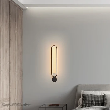 Скандинавски минималистичен led монтиран на стената лампа модерна всекидневна, спалня, монтиран на стената лампа, творчески коридор, аплици, Начало декор, Осветителни тела