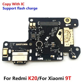 Нов USB Порт за Зарядно Устройство, Зарядно устройство Штекерный Конектор за зарядно устройство ще захранване на Такса Гъвкав Кабел с Микрофон Такса За Xiaomi Mi 9T Pro Redmi K20