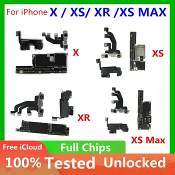 Отключен за iPhone X XS MAX дънна Платка за iPhone XR Оригиналната НЯМА поддръжка на iCloud, Актуализация на ОС Основната логическа такса, пълна с чип XS