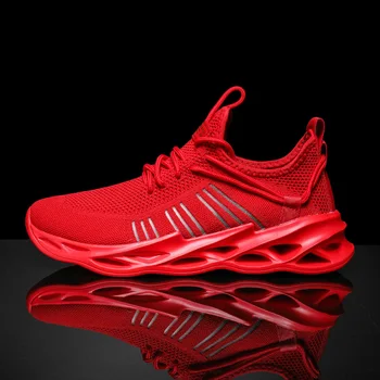 Чифт маратонки, червени обувки, големи размери 36-46, женски маратонки, лека ежедневни обувки, дамски маратонки за бягане, дишаща пешеходната мъжки обувки
