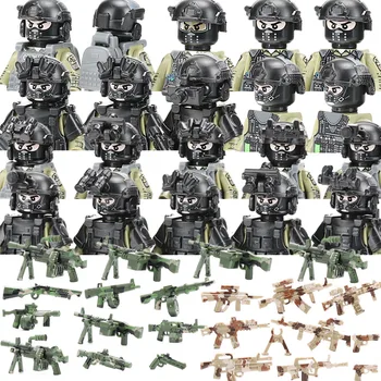На градския Военен CTRU SDU Войници на специалните сили на сащ са градивните елементи на Армейски Специалните Полицейски Фигурки Пистолет Аксесоари За Оръжия Тухли, Играчки, Подаръци